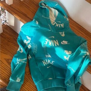 Nike Kids' Teal Logo Hoodie size smal